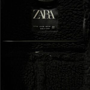Zara Midnight Black Fleece Jacket